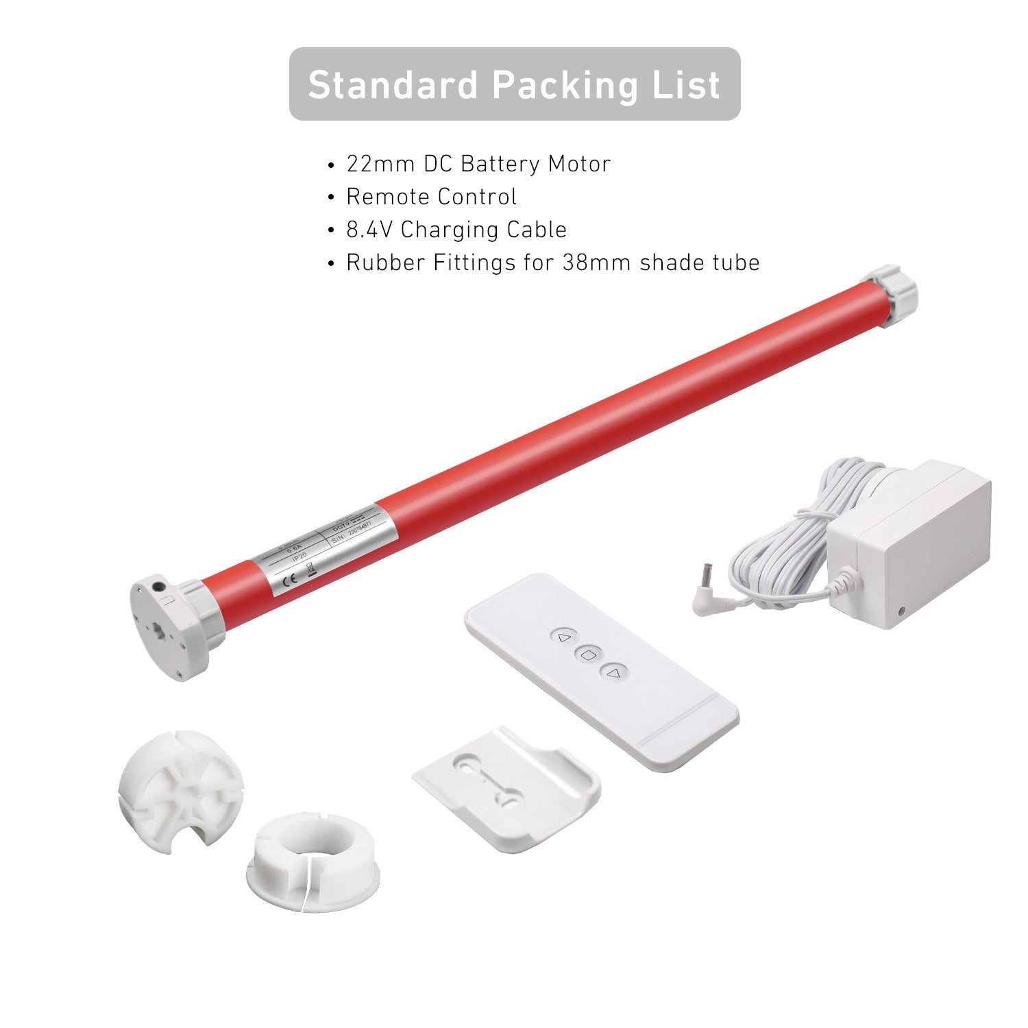 Electric Sun Shade Motor Kit for Coolaroo - 28mm Tube, Rechargeable Battery & Remote Control
