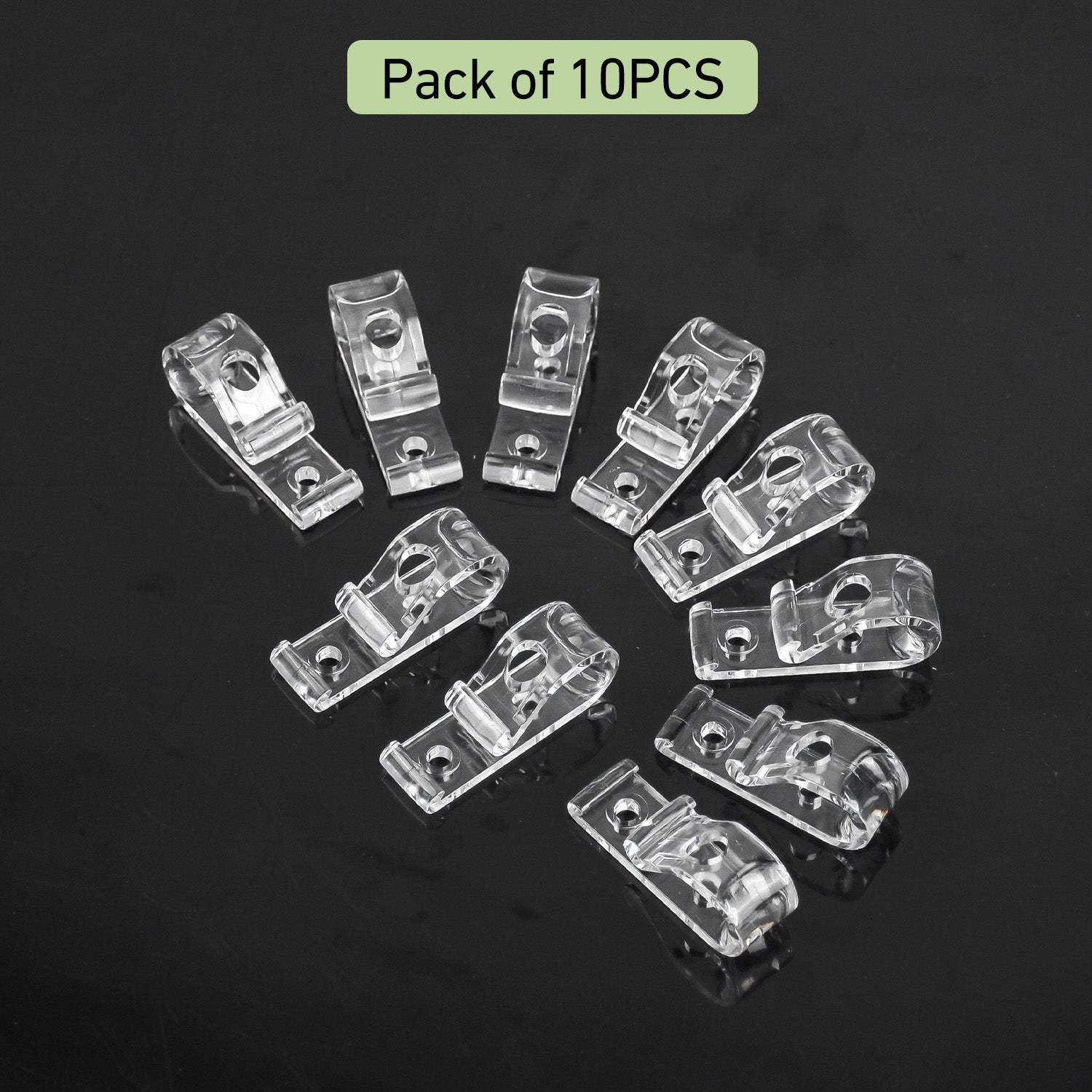 10 Sets Curtain Clear P Clips Hook , Fixation Hook P Clip Plastic Clear Roller Blind holder for Roller Vertical and Roman Shades