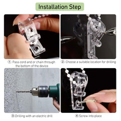 10 Sets Curtain Clear P Clips Hook , Fixation Hook P Clip Plastic Clear Roller Blind holder for Roller Vertical and Roman Shades