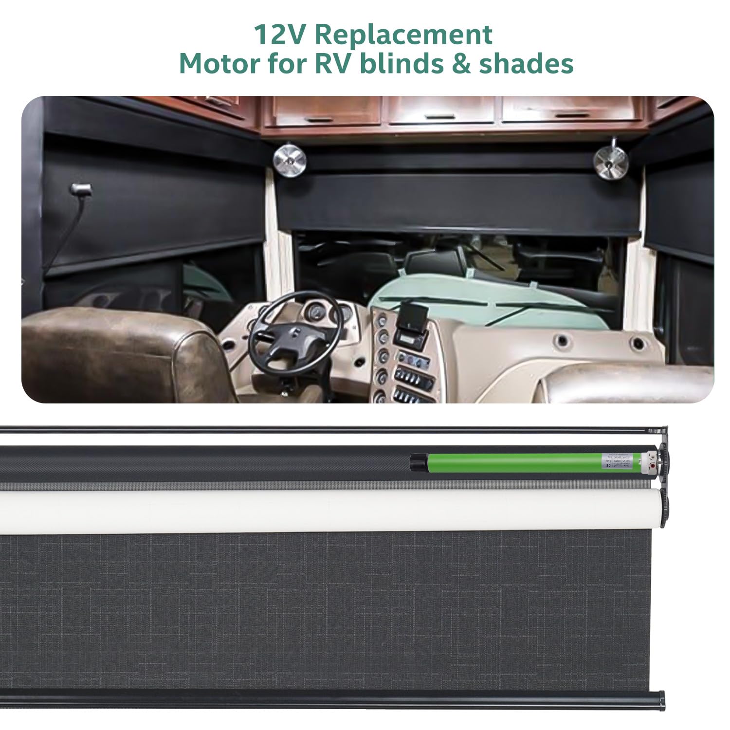 DM25DS RV Electric Roller Shades Replacement Motor,DC12V Wired for RV Power Roller Shades