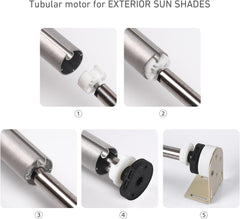 Electric Sun Shade Motor Kit for Coolaroo - 28mm Tube, Rechargeable Battery & Remote Control