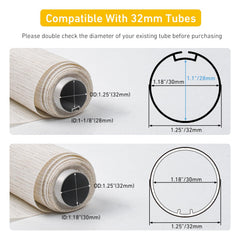 AM22 Zigbee Rechargeable Motorized Roller Shade Motor for 32mm (1-1/4") Tube, Smart Blind Motor with Remote, App & Voice Control, Works with Alexa, Google Home, SmartThings (Zigbee Hub Required)