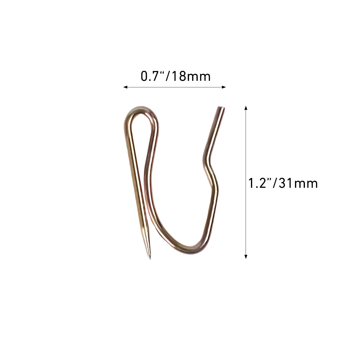 Heavy-Duty Offset Pin-On Drapery Hooks – 100 Pack – Rustproof Metal Curtain Hooks for Pleated Drapes, Blackout Curtains & Valances