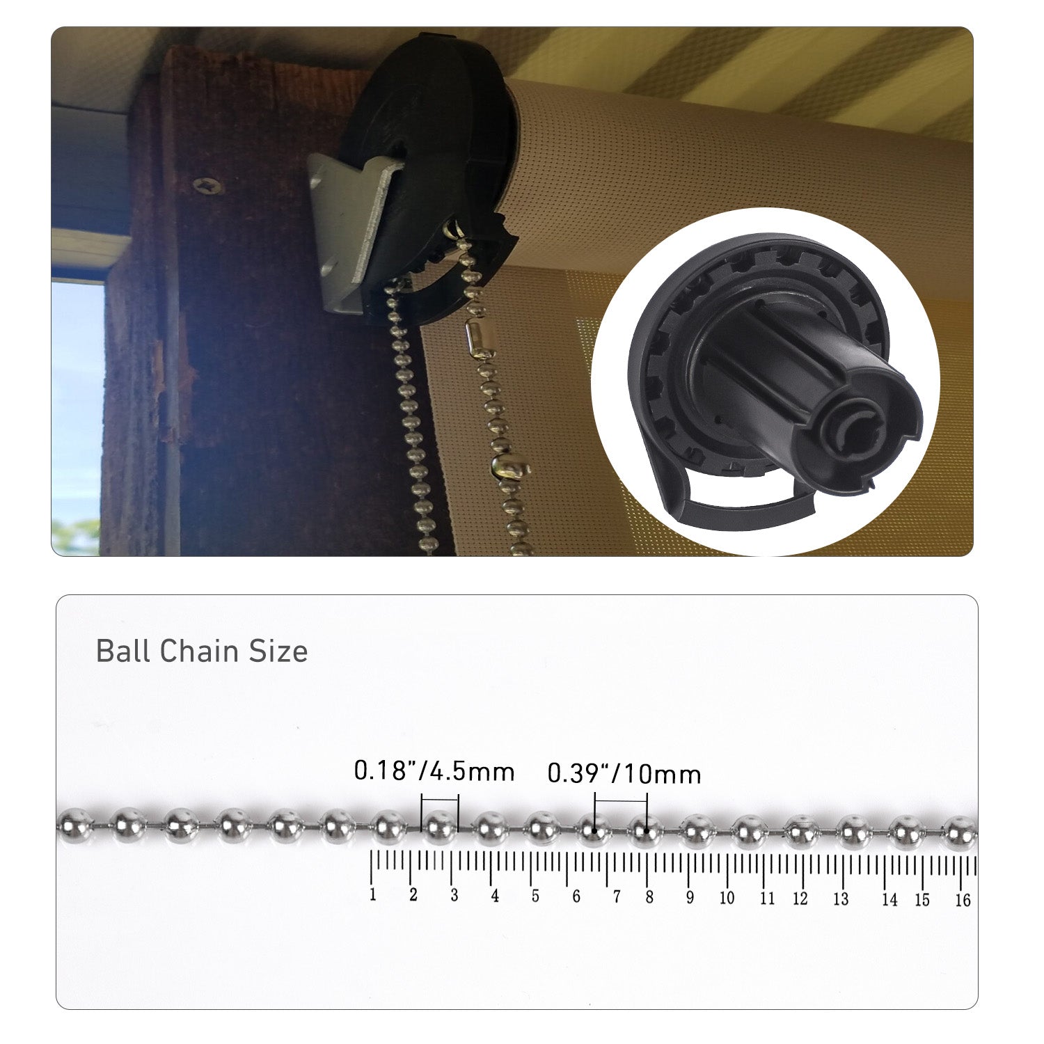 R16 Roller Shade Clutch, DIY Repair Kit for Roller Shades - Fits Most 38mm Window Blinds —Black