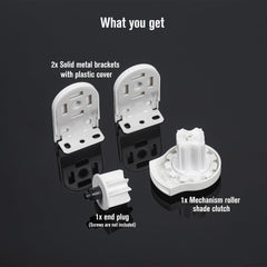 Rollease R8 Roller Blind Replacement Parts, R8 Roller Shade Kit for 1-1/4" Tube-White