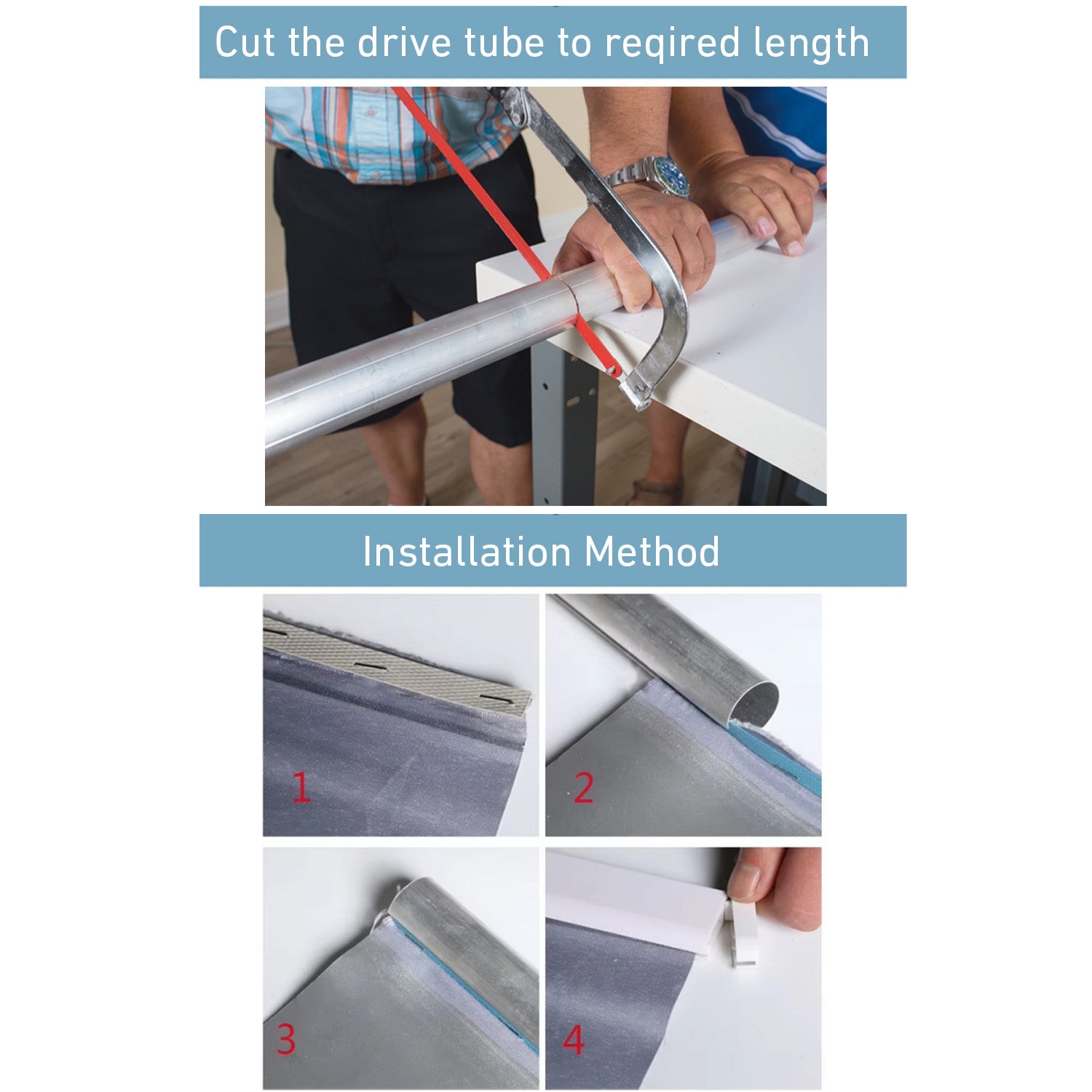 Aluminum Roller Shade Tube/Rod – Heavy-Duty Metal Roller Blind Rod for Window Shades, Curtains, & DIY Projects – Customized Length, Silver Finish – Easy to Cut & Install