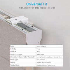 Roman Blind Bracket Set – Heavy Duty Aluminum Brackets for Roman Blinds & Shades – Adjustable Window Blinds Accessories Holder – Easy Installation (Pack of 6)
