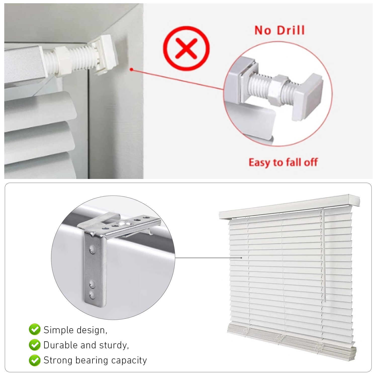 Swivel Bracket for 50mm Venetian Blinds-Metal- Pack of 4