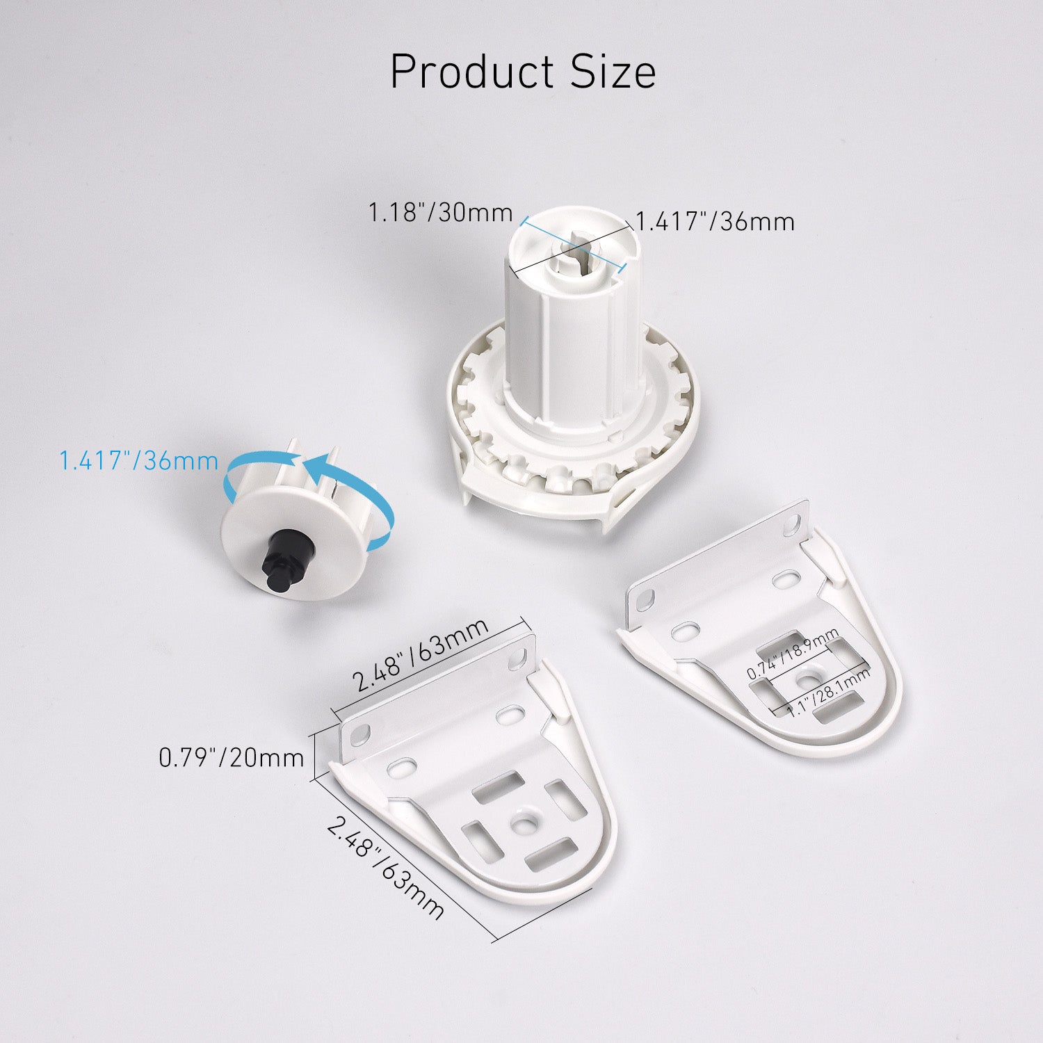 Skyline SL20 Roller Shade Clutch Compatible with 1.5"(38mm) Tube for Shades Over 15LBs.(White)