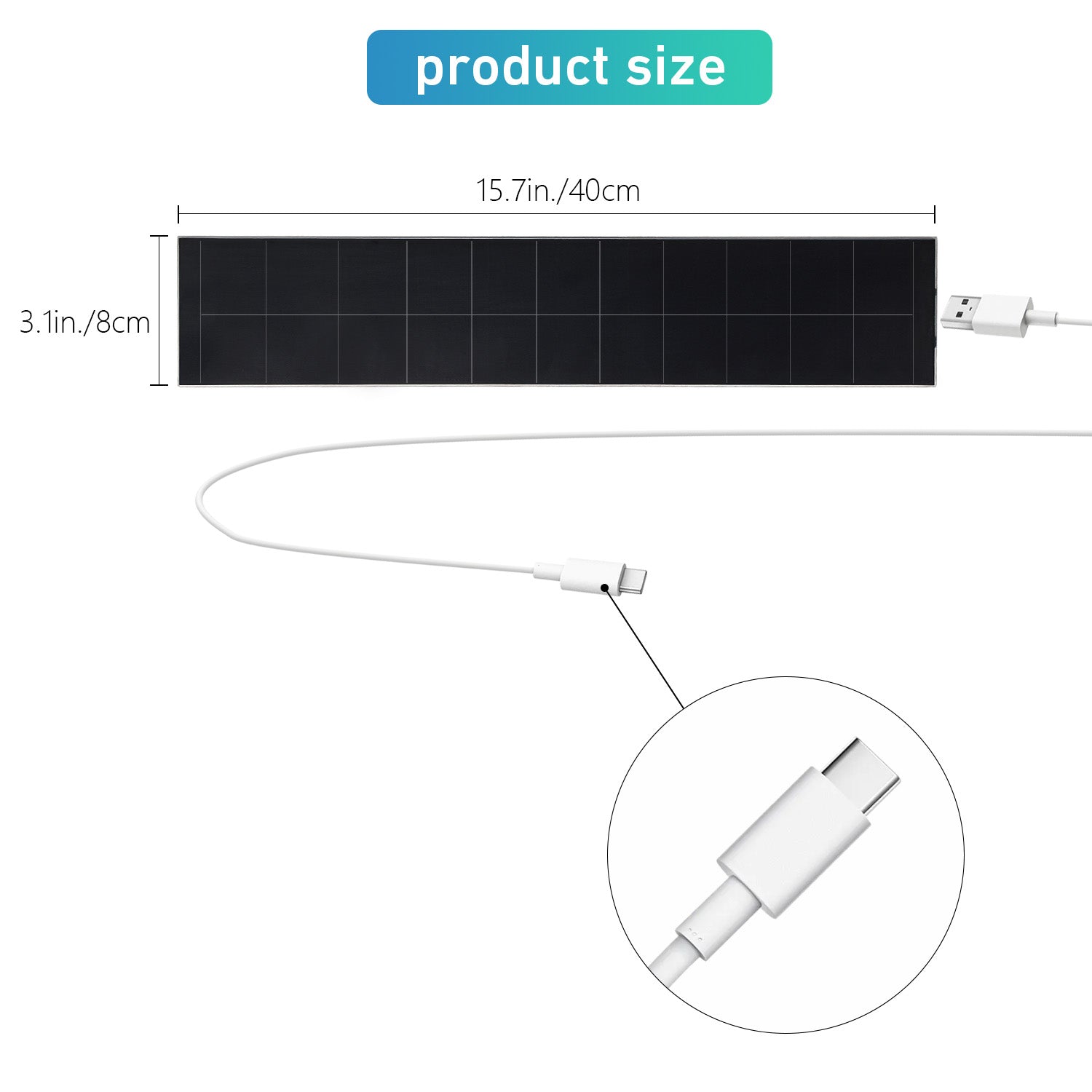 Solar Panel 5V 5W 1A USB for Roller Shades Blinds Motor-Low Power Solar Portable for Phone Charging, Camping