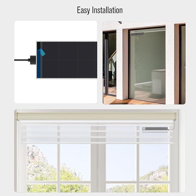 Solar Charging Panel USB 2.0, 5V 5W for Motorized Blinds - Compatible with Battery Tubular Motors