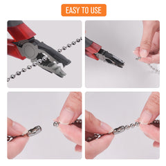 32ft 304 Stainless Steel Ball Chain for Blinds - Includes 10 Connectors, Fixes Roller Shades & DIY Projects