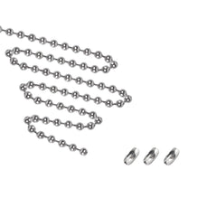 #10 Stainless Steel Bead Chain for Roller Shades & Vertical Blinds - 1 Meter Length (39inch) - Includes 3 Metal Connectors
