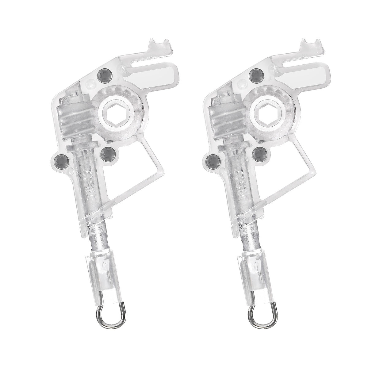 4pcs Low Profile Wand Tilter Mechanism, Heavy Duty Low Rail Blind Wand Tilter  with 1/4" Hex Hole for Horizontal Blinds