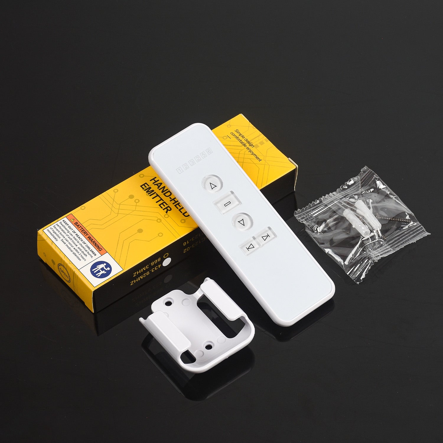 AC123-6 Channel Blind Emitter, Group Blind Controller with Wall Mount Case for Motorized Roller Shades & Blinds