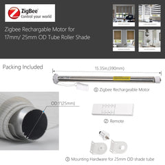 Tuya Alexa Google Home Compatible Zigbee Roller Shade Motor – 17/25/28mm Tube Smart Blinds Motor