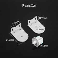 38/40mm Roller Blind Repair Kit, Mount Window Shade Brackets, Curtain Roller Blind Accessories for Electric Blinds with 1 1/2" Tube, 1 Pair, White