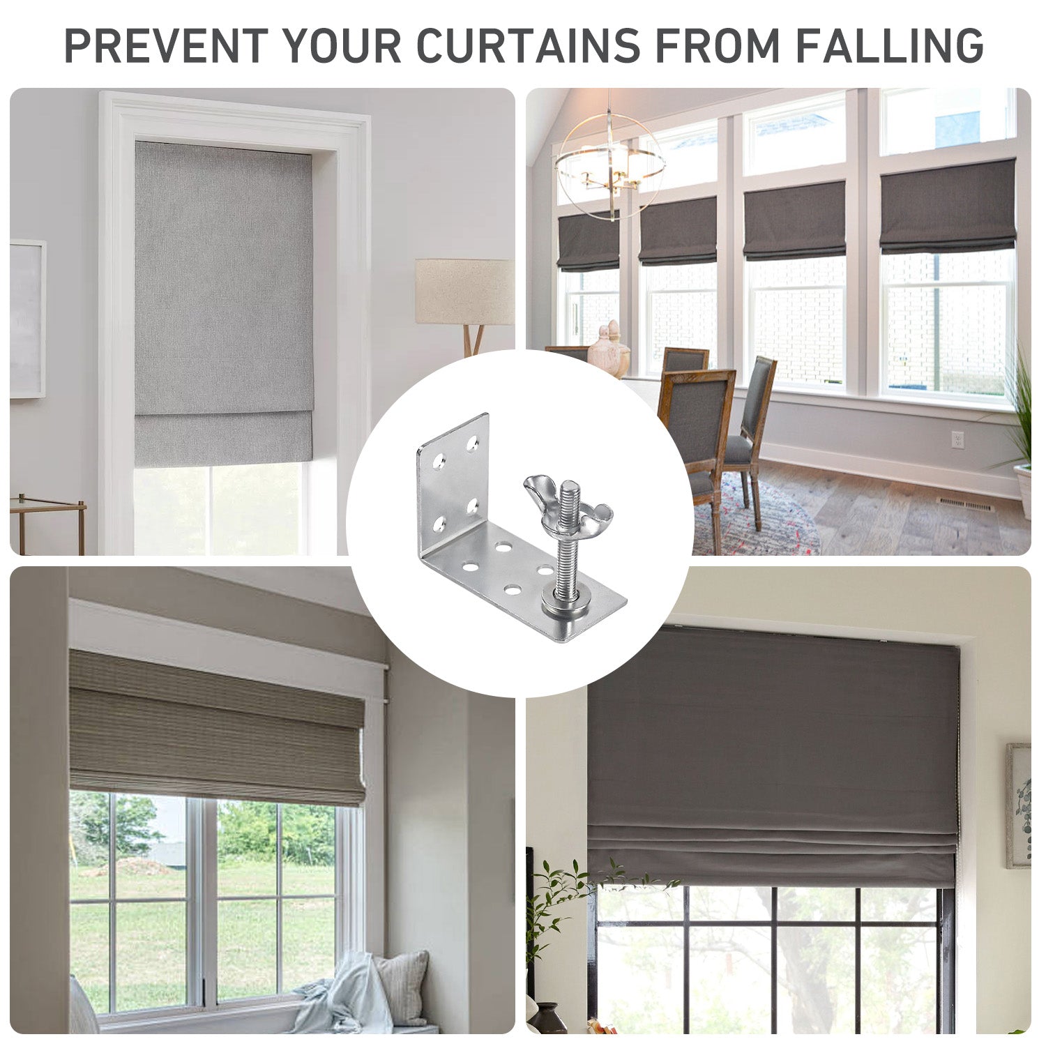 Small Board Mounted Bracket for Woven Wood & Roman Shades – Inside/Outside Mount – Fits 1/2” to 1” Boards (4 Pair)