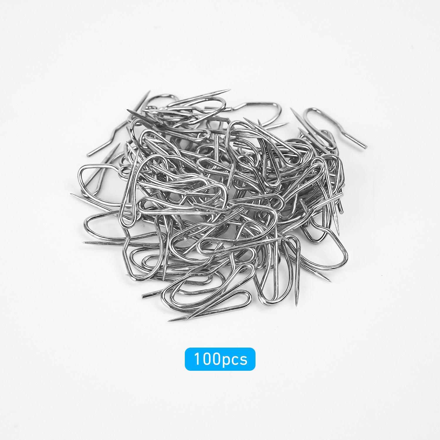 Stainless Steel Curtain Hooks - Rustproof Silver Hooks for Door/Shower/Window Curtains-100Pcs (Silver)