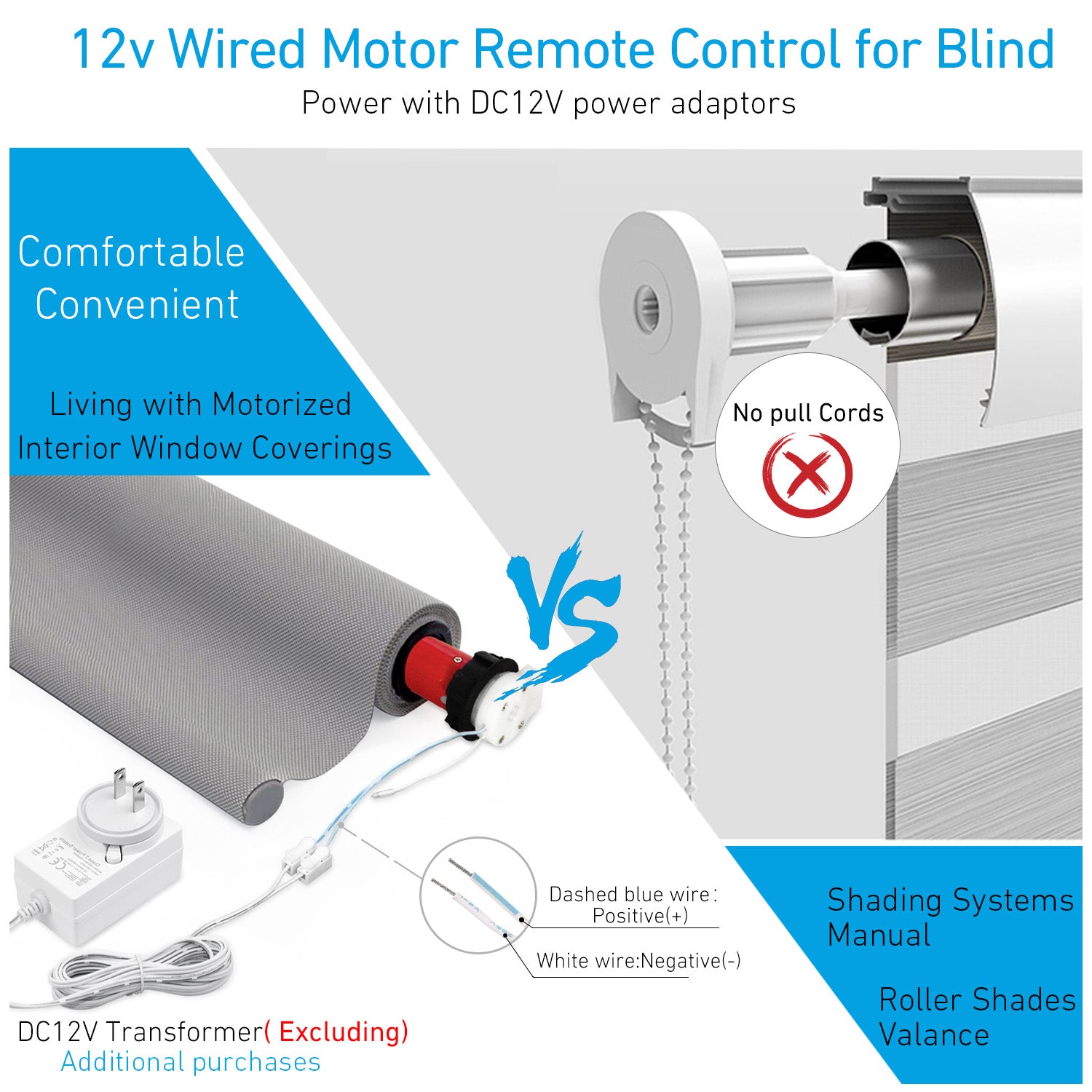 EY2512 Tubular Motor – 0.7N·m Torque, 34 RPM, 110V – Wired Remote for 38mm Roller Blind Tube – Durable Motorized Shade Driver