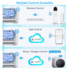 Matter Smart Roller Shade Motor Motorized Matter Zebra Blinds Motor for 1.5"(38mm) Tube Compatiable with Matter-certified Apple Home, Alexa & Google Home Smart Assistant
