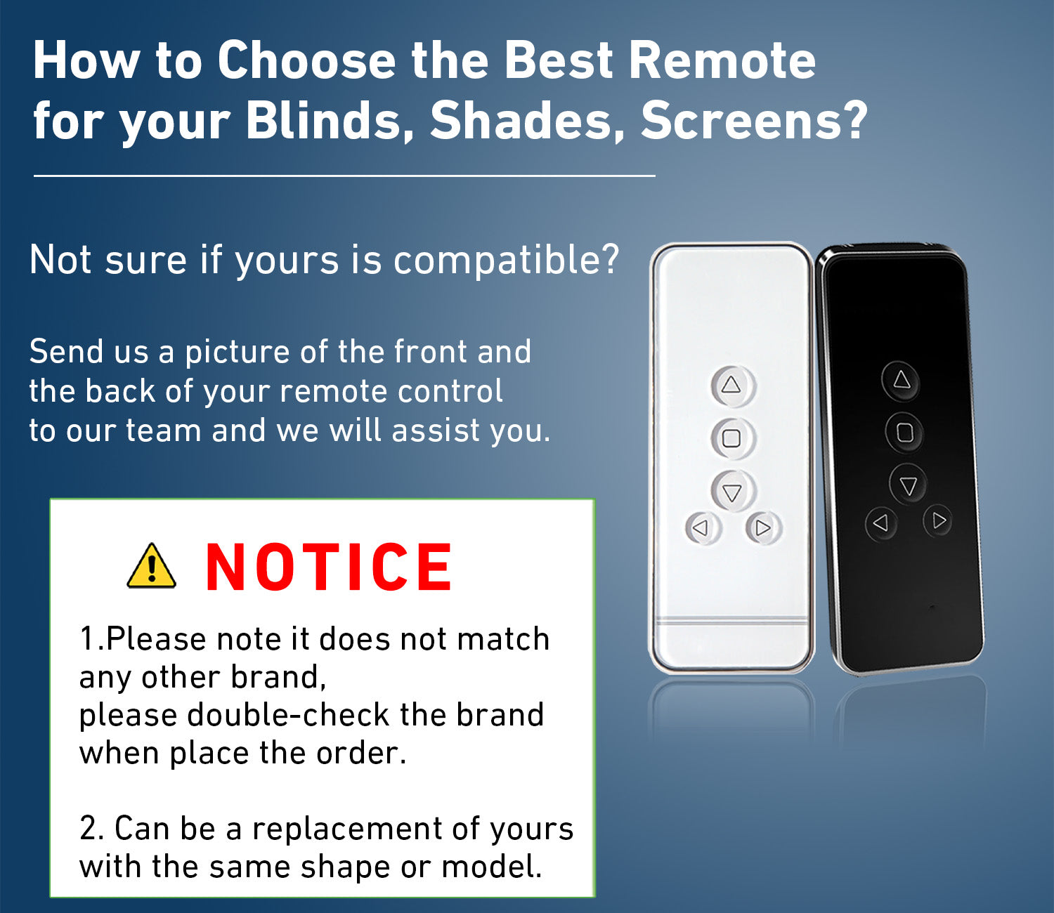 5 Channel Blinds Remote RF 433.92 Replacement Controller for Motorized Windows Shades and Blinds, Black