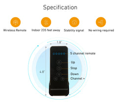 5 Channel Blinds Remote RF 433.92 Replacement Controller for Motorized Windows Shades and Blinds, Black