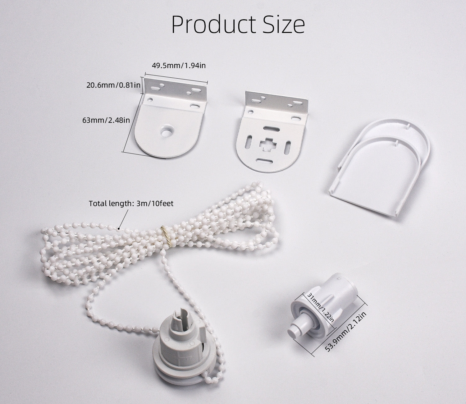 32mm Roller Blind Fitting Repair Kit, Roller Shade Clutch Bracket for 1-1/4''(32mm) with Bracket, Clutch & Idle End Plug