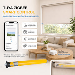Smart Shade Motor for 2 Inch Tube, 6Nm Rechargeable Zigbee Blind Motor