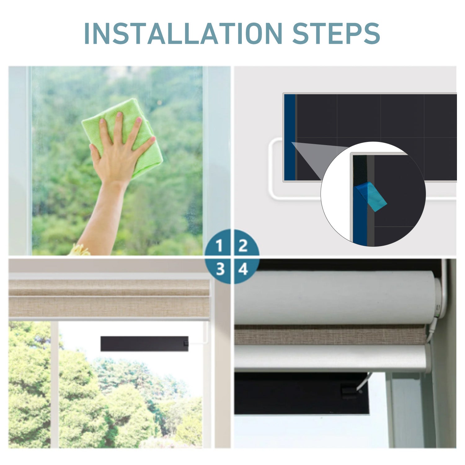 5W Solar Panel for Motorized Blinds - 5.5V USB-C Charging, Window-Mounted Power Supply for Smart Blinds - No Wiring Needed